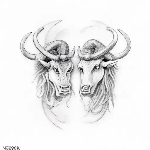 Taurus and Capricorn together in love  tattoo design idea