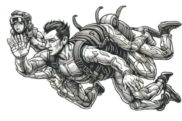 skydiving tattoo design idea