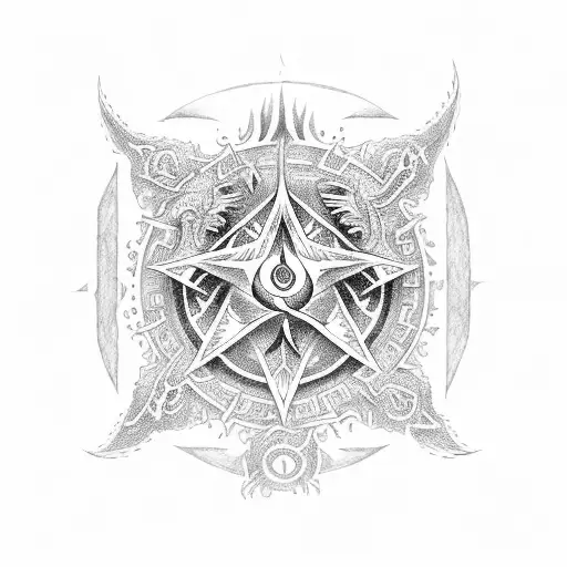 seal of orichalcos and the blue-eyed white dragon from yu gi oh tattoo design idea
