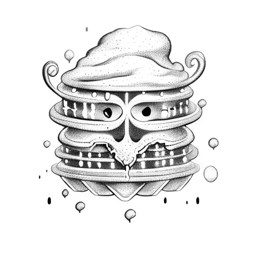happy and sad waffles tattoo design idea