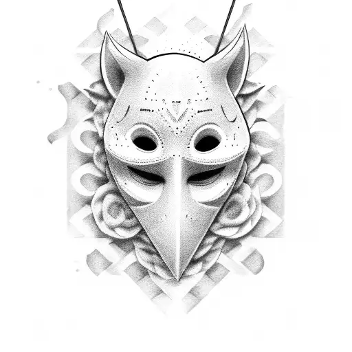 theatre mask waffles cute tattoo design idea