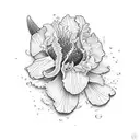 Violet, Primrose, and iris flowers tattoo design idea