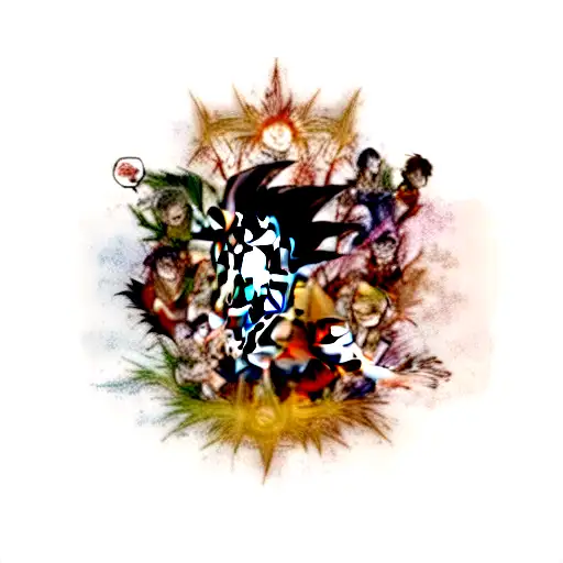 Goku, vegeta, Ichigo, kenpachi, Saitama, geros tattoo design idea