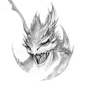 fantasy style with mountains, dragons, elves, wizards, warriors, dwarves, orcs, goblins, halflings and fairies tattoo design idea