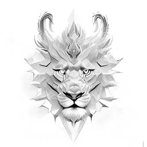 dragon lion  tattoo design idea