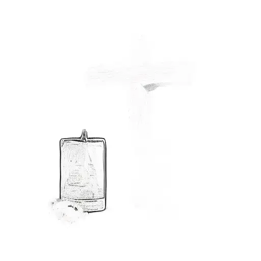 " Philippians 4:13 - I can do all things through Christ who strengthens me." surrounded by clouds with a cross in the ba tattoo design idea