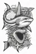 hammer head shark tattoo design idea