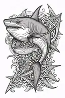 hammer head shark tattoo design idea