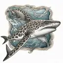 Leopard Shark swimming tattoo design idea