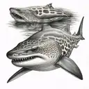 Leopard Shark swimming tattoo design idea