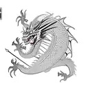 Dragon com samurai tattoo design idea