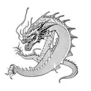 Dragon com samurai tattoo design idea