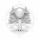 Yggdrasil world tree tattoo design idea