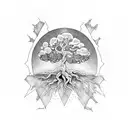 Yggdrasil world tree tattoo design idea