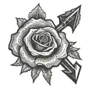 ring rose arrow weapon tattoo design idea