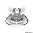 cowboy hat, puro anda bones tattoo design idea