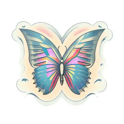 butterflies and shiny tattoo design idea