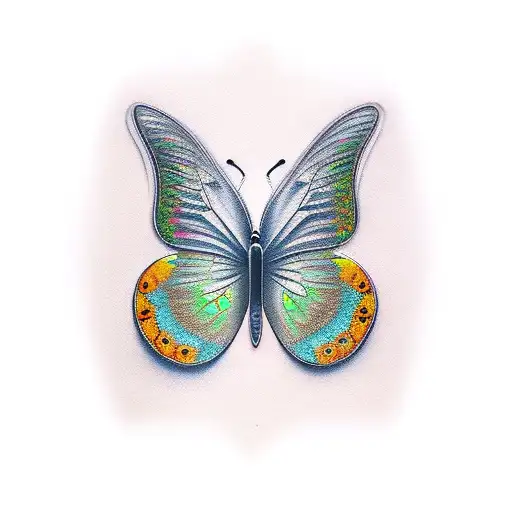 butterflies and shiny tattoo design idea