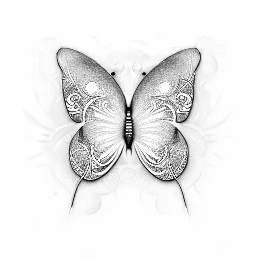 butterflies and shiny tattoo design idea