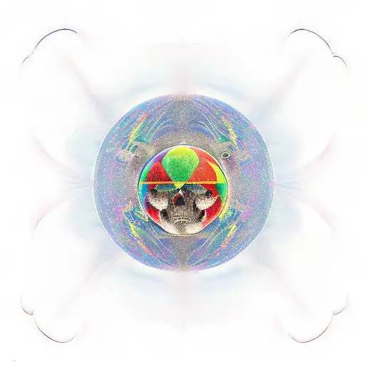 tarot card "Le Monde" in a psychedelic style tattoo design idea