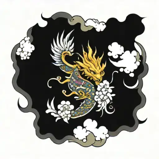 A mythical creature combining elements of Japanese and greek mythology tattoo design idea