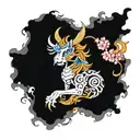 A mythical creature combining elements of Japanese and greek mythology tattoo design idea