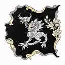 A mythical creature combining elements of Japanese and greek mythology tattoo design idea