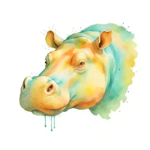hippo tattoo design idea