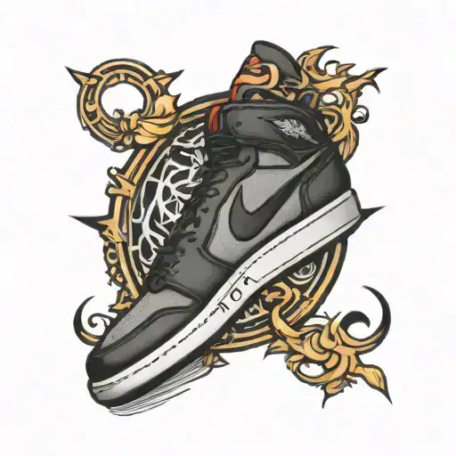 Jordan logo with MJ initals tattoo design idea