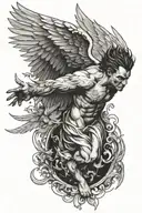  icarus with him wing tattoo design idea