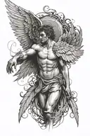  icarus with him wing tattoo design idea
