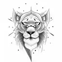 I want a tattoo where Simba looks up to the night sky and sees the ghost of mufasa tattoo design idea