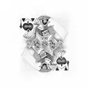 playing cards with flames tattoo design idea