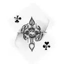 playing cards with flames tattoo design idea