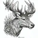 stag head tattoo design idea