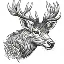 stag head tattoo design idea