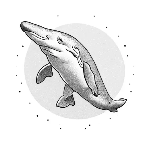 beluga whale on a beach tattoo design idea