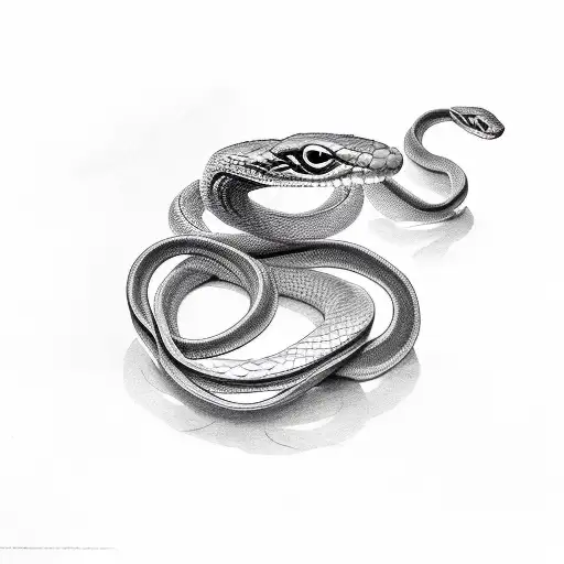 snake molting unzipping its skin tattoo design idea