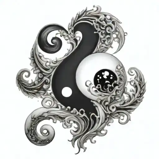 yin yang question marks  tattoo design idea
