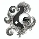 yin yang question marks  tattoo design idea