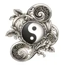 yin yang question marks  tattoo design idea
