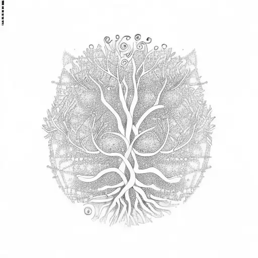 Tree of Life with dna strands tattoo design idea