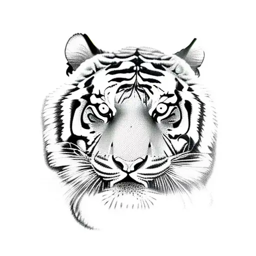 tiger with six eyes tattoo design idea