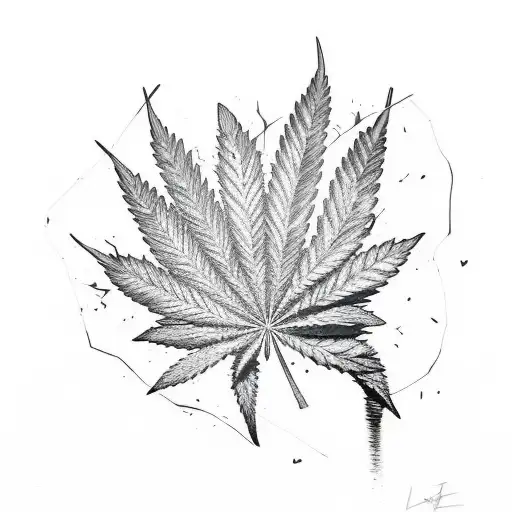 Za squad writen in graffiti with a marijuana leaf  tattoo design idea