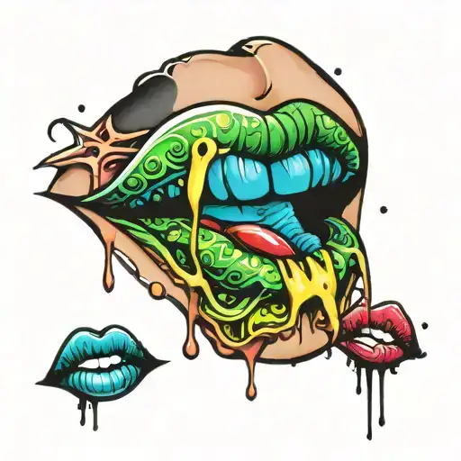 Lip tattoo design idea