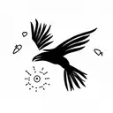 Crow tattoo design idea