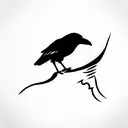 Crow tattoo design idea
