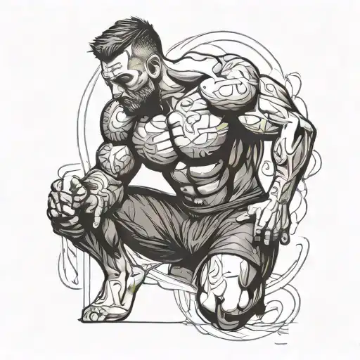 CrossFit exercise with his tattoo design idea