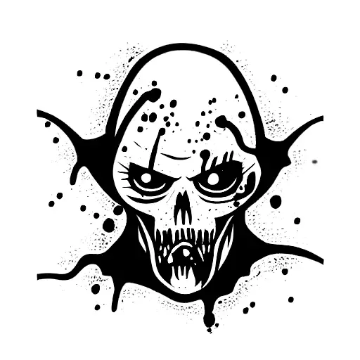 zombie, demonic tattoo design idea