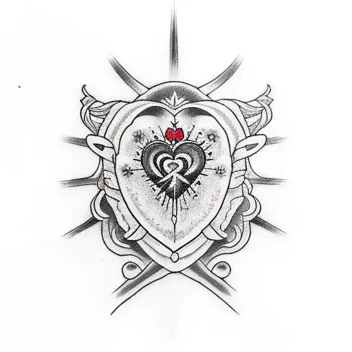 Sacred Heart tattoo design idea